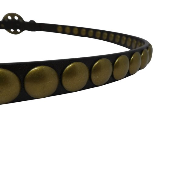 Coach Brown Leather Brass Studded Belt main image 7